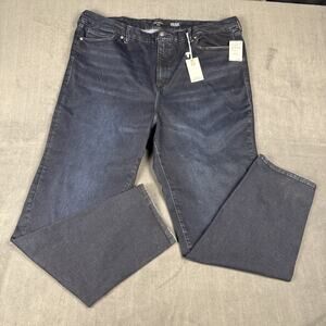 Good American Women Jeans 28-32 Dark Blue Denim Classic High Rise Slim Straight